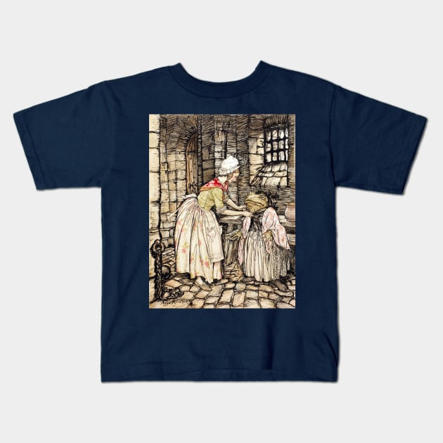 Mr. Toad Escapes - The Wind in the Willows - Arthur Rackham Kids T-Shirt by forgottenbeauty